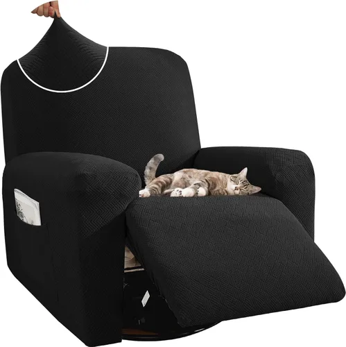Miniatura 27 de JIVINER Fundas reclinables de gran tamaño de 3 piezas para sillón reclinable grande con bolsillos, tela jacquard elástica Lazy Boy funda para sofá