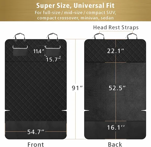 Miniatura 2 de F-color Funda para compartimiento de carga para SUV para perros, forro de carga para mascotas impermeable, asiento para perros, alfombra para SUV