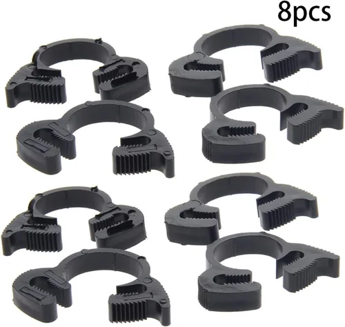 Miniatura 3 de Abrazaderas de manguera de agarre de 0.543-0.606 in de plástico de nailon ajustable, resistente, agarre rápido de doble presión para aplicaciones