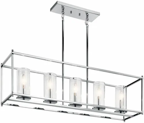 Miniatura 3 de Kichler Crosby - Lámpara de araña lineal de 13.75" con 5 luces de cristal transparente Olde Bronze®