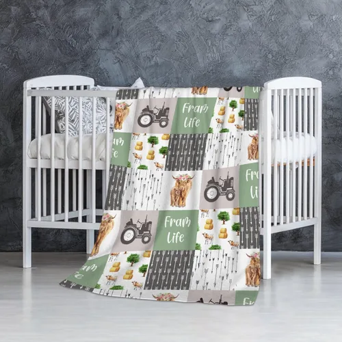 Miniatura 3 de Manta de franela de vaca para regalo, ultra suave y acogedora, manta de forro polar ligera y mullida, manta de felpa cálida para sofá, cama, 30 x 40