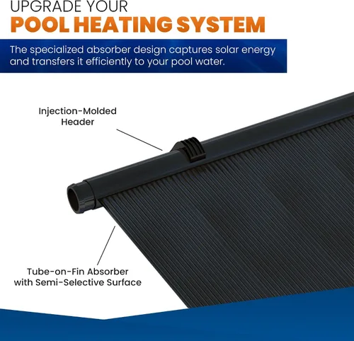 Miniatura 6 de Diseño de mayor rendimiento – Panel de calentador solar universal para piscina de repuesto – 15-20 años de vida útil (4' X 8' / 2" I.D. Header)