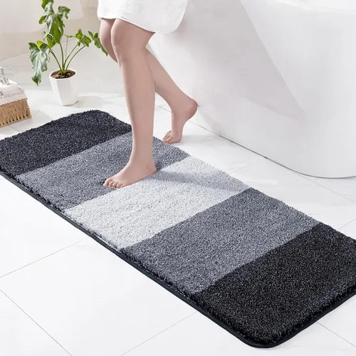 Miniatura 15 de Exclusivo Mezcla Tapetes de baño de 17 x 24 pulgadas, extra suaves, antideslizantes, absorbentes, de microfibra, lavables a máquina, de secado