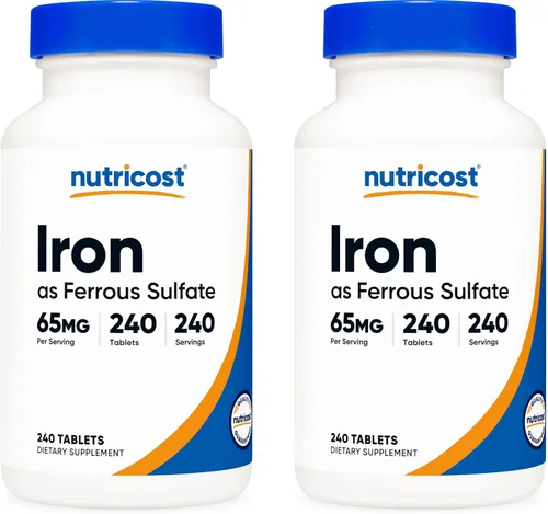 Miniatura 7 de Nutricost Hierro (Como Sulfato Ferroso) 65mg, 240 Tabletas - Sin OGM, Sin Gluten