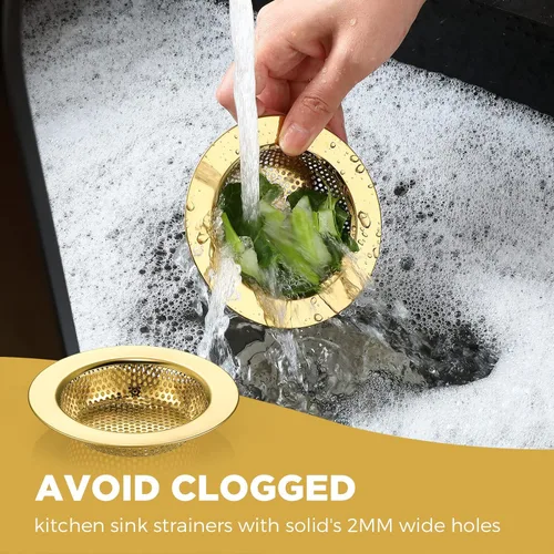 Miniatura 5 de Mudder 3 piezas de colador y tapón de drenaje para fregadero de cocina, tapón de eliminación de basura de acero inoxidable con asa, filtro universal