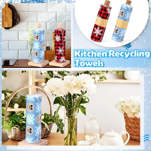 Miniatura 2 de Redbaker 50 piezas de toallas de papel reutilizables, paños de algodón reutilizables sin papel, toallas de papel absorbentes lavables para inodoro