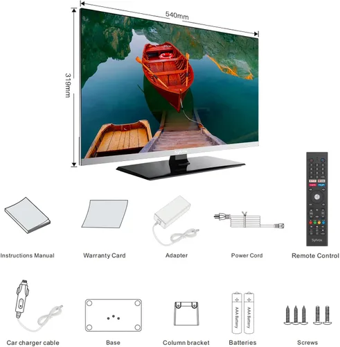 Miniatura 3 de SYLVOX Televisor de 32 pulgadas de 12 voltios, Smart TV FHD 1080P, reproductor de disco de video digital con ARC CEC integrado, soporte de conexión