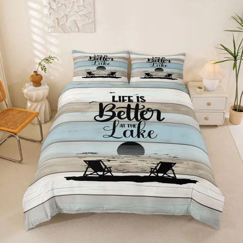 Miniatura 49 de Erosebridal Funda de edredón de ancla náutica, juego de ropa de cama con brújula oceánica, tamaño individual para niños, adolescentes, adultos
