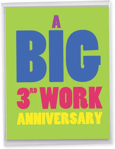 Miniatura 8 de NobleWorks Tarjeta de felicitación de aniversario Jumbo 3rd Milestone de 8.5 x 11 pulgadas con sobre para hombres, mujeres (1 unidad) Floral Couple