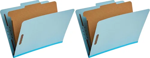 Miniatura 13 de Amazon Basics Carpeta de clasificación - 100% reciclada, 1 divisor, 2" incrustadas, 10 unidades por caja, 12.20 x 10.61 pulgadas (carta), azul claro