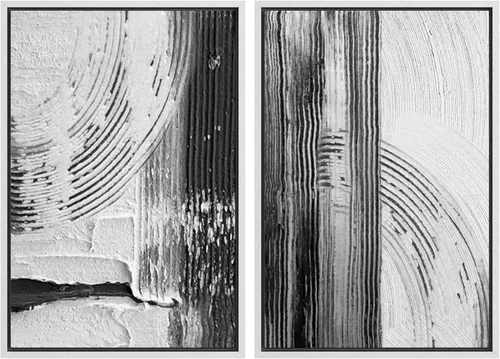 Miniatura 105 de SIGNWIN Lienzo enmarcado para pared, ilustraciones abstractas texturizadas en tonos beige terrosos, arte moderno, decorativo, contemporáneo