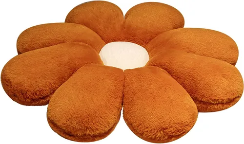Miniatura 7 de HANDKEI Bonita almohada de felpa con forma de margarita, cojín de suelo de tatami en forma de margarita para sofá de niños, sofá cama, sala de estar
