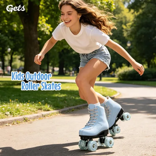 Miniatura 6 de Gets Patines con Ruedas para Mujeres y Hombres con 4 Ruedas que se Iluminan para Interiores y Exteriores, Patines de Cuero PU de Caña Alta