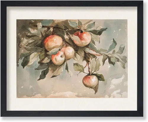 Miniatura 82 de Poster Master Póster vintage de estudio de manzanas, impresión retro de frutas muertas - Arte de acuarela - Arte de frutas - Regalo para hombres