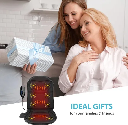 Miniatura 7 de Almohadilla para silla de masaje de espalda, masajeador de espalda con calor, 5 modos de vibración y 2 niveles de calor, cojín de asiento de masaje