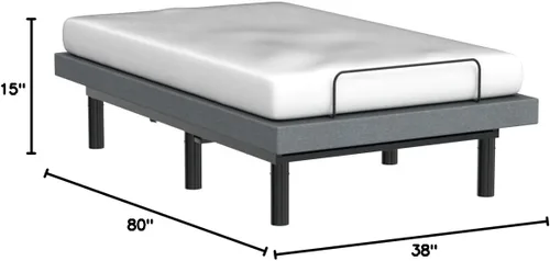 Miniatura 2 de Sven & Son Bliss Base de Cama Ajustable Solo Armazón, Elevación de Cabeza y Pies, Soporte Lumbar, Inclinación de Cabeza-Almohada, Masaje, Luces