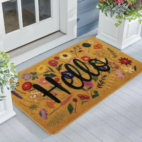 Miniatura 11 de IZUS Felpudo de bienvenida floral con diseño de girasoles de primavera de verano con flores de sol, antideslizantes, para puerta delantera, porche