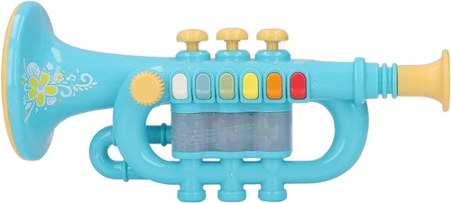 Instrumentos musicales, trompeta para niños, juguete de música preescolar para niños y niñas (azul)