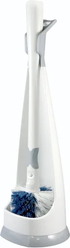 Juego de cepillo de inodoro Unger sin goteo, limpiador con cuello flexible y soporte de transporte portátil, suministros discretos de limpieza para