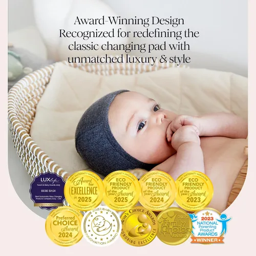 Miniatura 3 de BEBE BASK Paquete de guardería prémium – Cesta cambiadora de bebé a juego y organizador de pañales para bebé, hecho a mano y orgánico