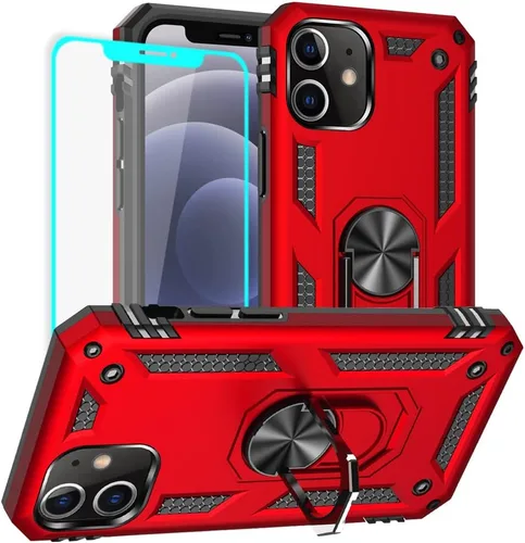 Miniatura 9 de Yiakeng Funda para iPhone 12 Mini: Funda para iPhone 12 Mini con protector de pantalla HD, fundas protectoras de grado militar con anillo para Verde