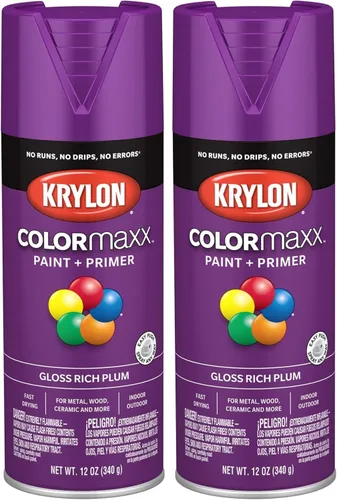 Miniatura 74 de Krylon K05599007 COLORmaxx Pintura en aerosol y base para uso en interiores y exteriores, color gris brillante para maquinaria, 12 onzas