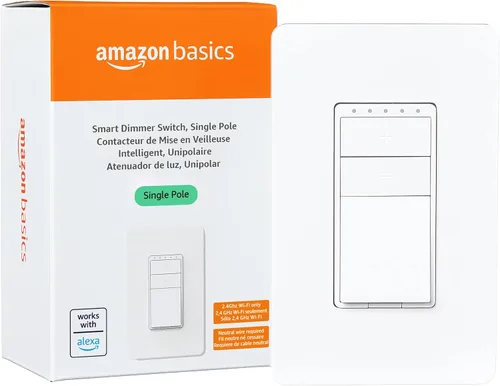 Miniatura 11 de Amazon Basics - Interruptor inteligente de 3 vías, funciona solo con Alexa, Wi-Fi de 2.4 GHz, no requiere concentrador, color blanco