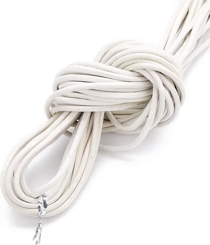 Miniatura 19 de Cuerda redonda de cuero real de 21 yardas, cuerda trenzada de cuero genuino para hacer joyas, collares, pulseras, cordones de zapatos, correas