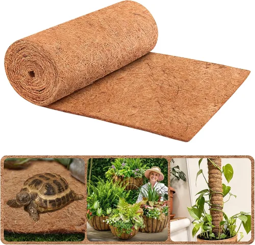 Miniatura 8 de Legigo Rollo de revestimiento de coco natural de 12 x 160 pulgadas, forro de coco para maceta, cesta colgante de caja de ventana, rollo de fibra
