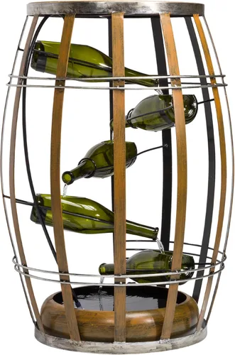 Miniatura 10 de Alpine Corporation IPS246 - Fuente rústica de 31 pulgadas con niveles de barril de vino con luces LED, función de agua en cascada