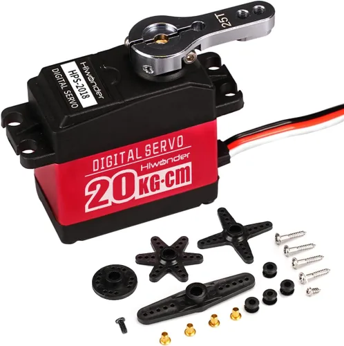 Hiwonder Engranaje completo del metal del motor servo de Digitaces del alto esfuerzo de torsión de 44.1 lbs, impermeable de la caja del metal para
