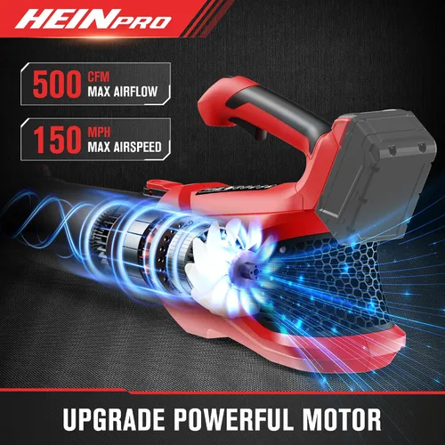 Miniatura 3 de HEINPRO Soplador de hojas inalámbrico de hasta 500 CFM compatible con batería Milwaukee M18 (solo herramienta), soplador de hojas eléctrico
