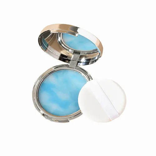 Polvo prensado facial con control de aceite, polvo prensado de gelatina para maquillaje facial, sin polvo, delicado y agradable al tacto, acabado