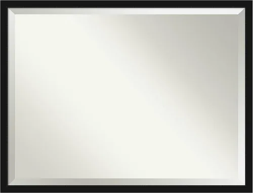 Miniatura 7 de Amanti Art Espejo de baño negro para sobre fregadero, 26 x 26 pulgadas, espejo de tocador cuadrado negro y plateado, marco moderno medio, se cuelga