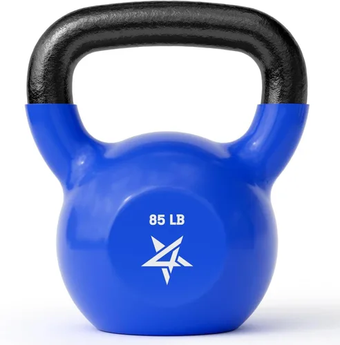 Miniatura 11 de Yes4All Pesa rusa, pesas rusas de hierro fundido con revestimiento de vinilo de 5-100 LB para entrenamiento de fuerza para ejercicios de gimnasio