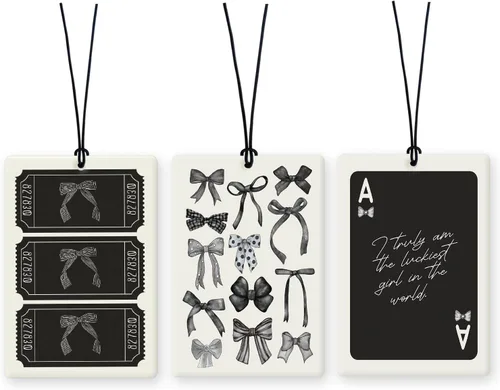 Miniatura 34 de Lacama Ambientador cristiano para automóvil, 3 piezas, lazo rosa y negro, coqueta con versículo bíblico cristiano, ambientador para mujeres y niñas