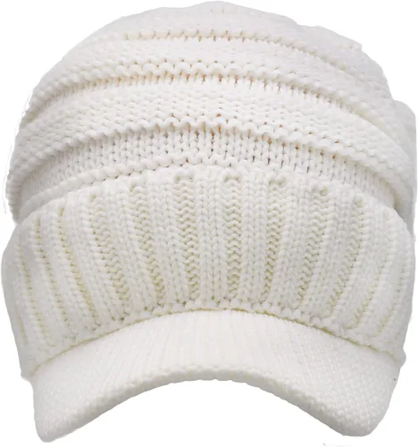Miniatura 4 de C.C Gorro de punto acanalado de gran tamaño con visera