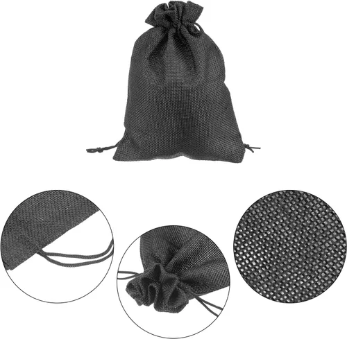 Miniatura 4 de HARFINGTON 10 bolsas pequeñas de arpillera con cordón, bolsa de regalo de 5 x 7 pulgadas, bolsas de joyería para regalos de fiesta de boda, regalos