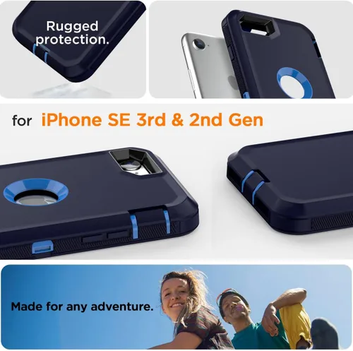 Miniatura 2 de AICase Funda para iPhone SE Case de 3ª y 2ª Generación, para iPhone SE 2022/2020 Protector de Pantalla Integrado Resistente Protección Antigolpes