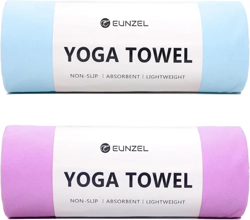 Miniatura 16 de Eunzel Toalla de yoga caliente antideslizante para esterilla de yoga, toalla de microfibra absorbente del sudor para yoga caliente, pilates y Morado