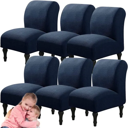 Miniatura 61 de Fundas elásticas para silla sin brazos, extraíbles y lavables, de elastano jacquard sin reposabrazos, protector de muebles para sala de estar, Verde