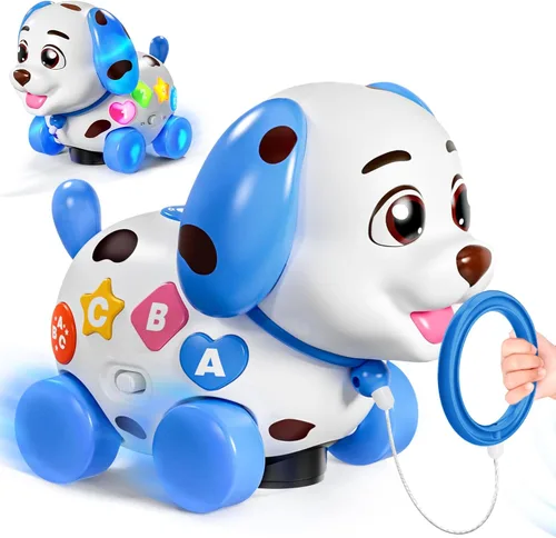 Juguetes musicales de cachorro para niño de 1 año de regalo, juguete para bebé que gatea y camina de 6-9-12-18 meses, regalo de cumpleaños para niño