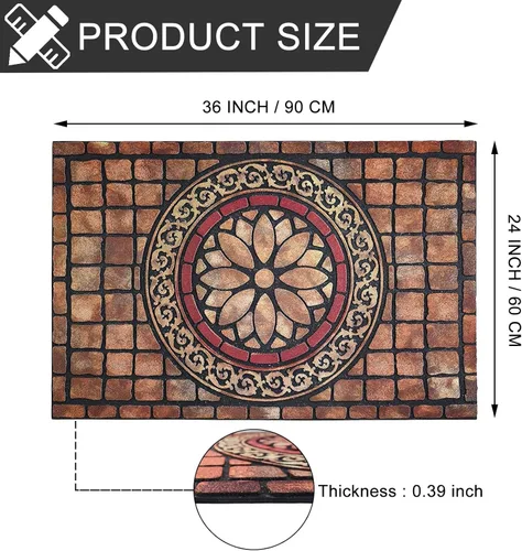 Miniatura 3 de CHICHIC - Alfombra de entrada rectangular grande de 24 x 36 pulgadas, alfombra de entrada para áreas de alto tráfico, alfombra para puerta delantera