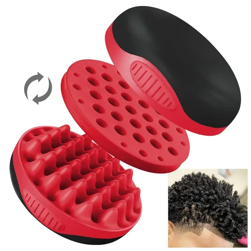 Miniatura 11 de WTTORDE Cepillo de silicona con peine de púa, peine rizado para rizos afro, rizador de agujeros pequeños para hombres, mujeres, niños y niñas, gris