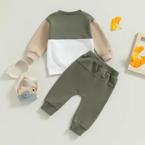 Miniatura 7 de FYBITBO Conjunto de ropa de 2 piezas para bebés y niños pequeños, sudadera de manga larga y pantalones