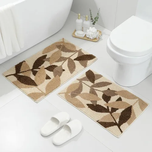 Miniatura 17 de Gibelle Alfombra de baño azul, antideslizante, fuerte y absorbente de agua, tapete de baño de microfibra de felpa, lavable a máquina, tapete