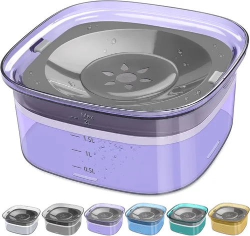 Miniatura 11 de UPSKY Cuenco de agua para perros de 70 onzas, 2 litros, sin derrames, gran capacidad, a prueba de derrames, alimentador de agua lento para mascotas