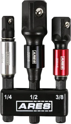 Miniatura 16 de ARES 22013 - Juego de adaptadores de enchufe de grado de impacto de 3 y 6 pulgadas con funda de color, convierte los destornilladores de taladro
