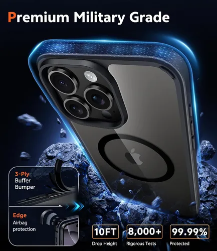 Miniatura 214 de FNTCASE Funda para iPhone 13 Pro-Max: Fundas magnéticas transparentes compatibles con Magsafe Slim anti amarillamiento protección contra caídas