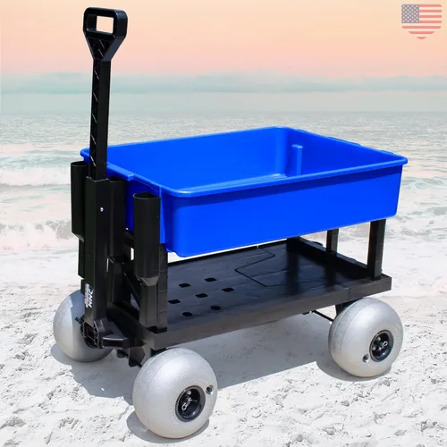 Miniatura 11 de Mighty Max Cart Carro compacto de pesca de playa al aire libre - Dolly Chest Dolly, Cooler Caddy Wheels - Base plana expandible y soportes